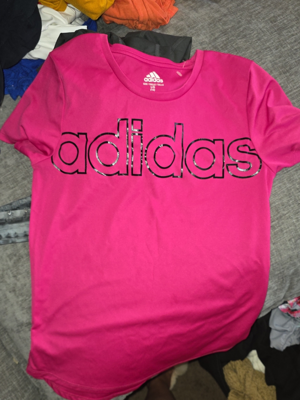 adidas Bright Pink Logo Short Sleeve Tee